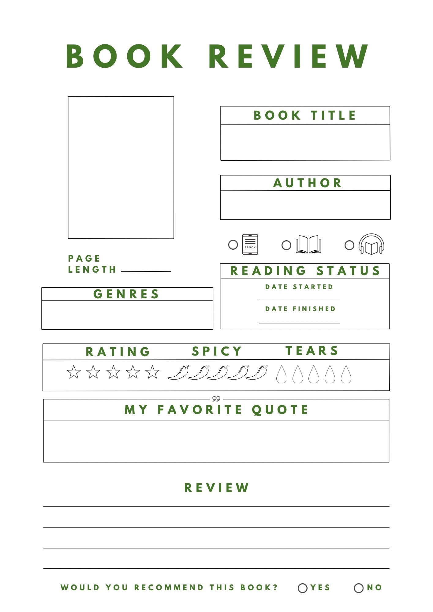 Lime Reading Journal