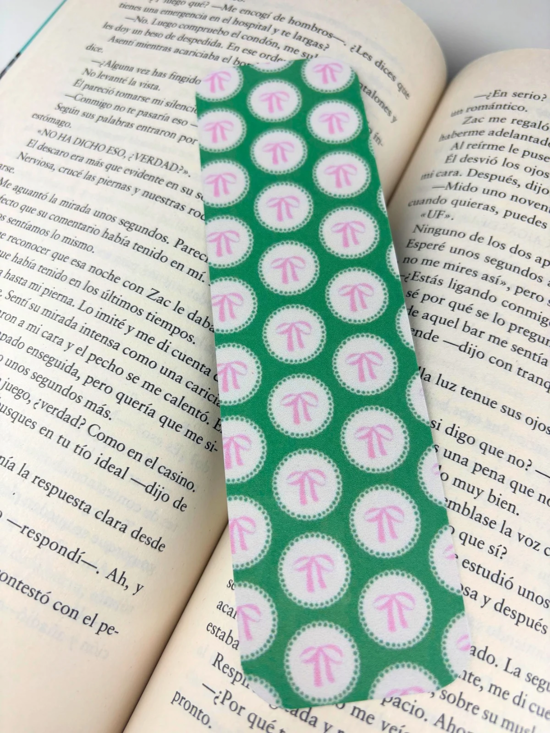 Green Coquette Bow Bookmark