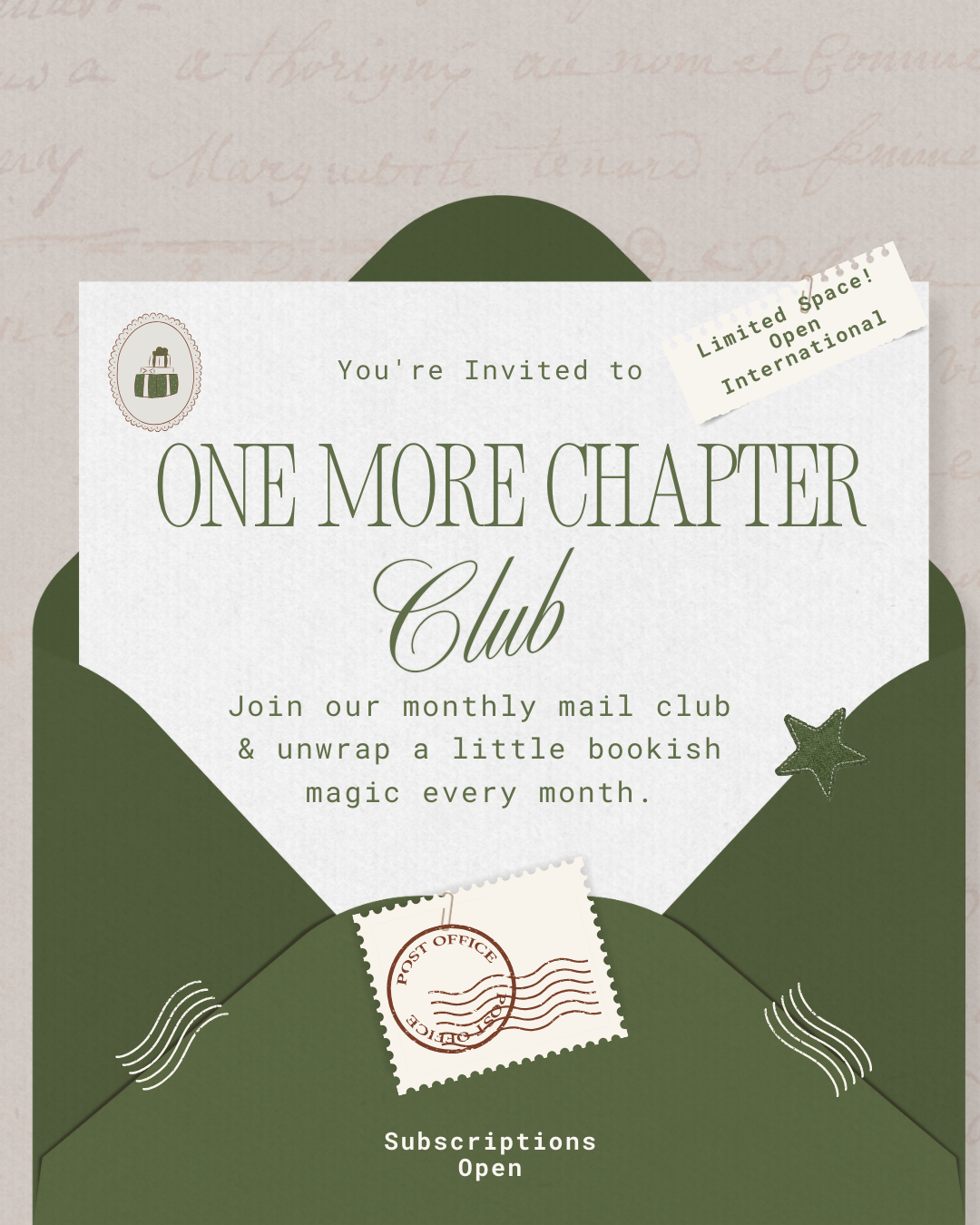 One More Chapter Club Mail