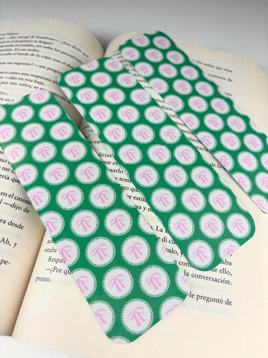 Green Coquette Bow Bookmark