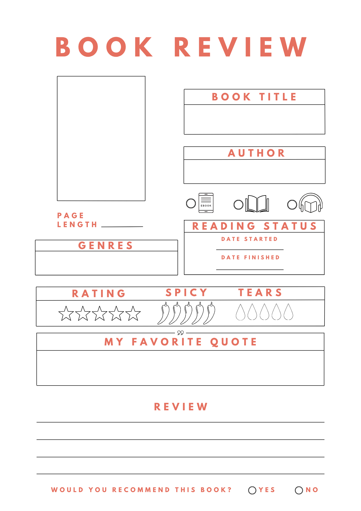 Strawberry Reading Journal